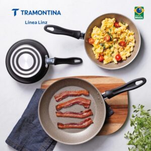 jogo de frigideiras tramontina antiaderente starflon max 3 peças caribe preto cabo antitermico